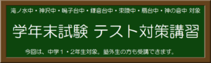 学年末テスト対策講習